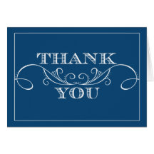 Modern Blue Swirl Wedding Thank You Cards