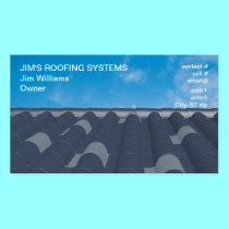 Modern blue tile roof business cards