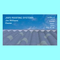 Modern blue tile roof business cards