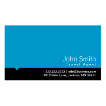 Modern Blue Travel Agent Business Card
