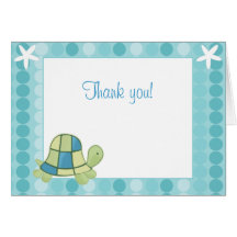 Modern Blue Turtle Bay Note Card Thank you note