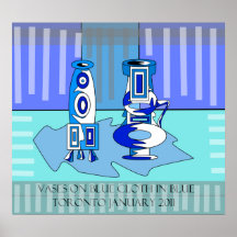 Modern blue vases posters