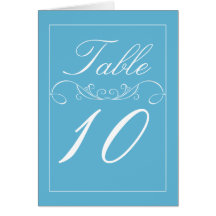 Modern Blue Wedding Table Number Cards