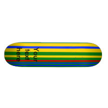 Modern blue yellow green red stripes skateboard decks