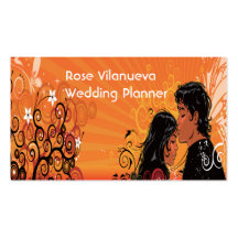 Modern Bride & Groom Sunset Wedding Planner Business Card Templates