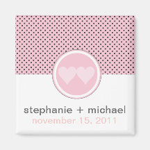 Modern Bride & Groom Wedding Magnet