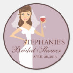 Modern Bride Wine Theme Bridal Shower Favour Sticker