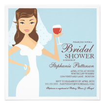 Modern Bride Wine Theme Bridal Shower Invitation