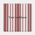 Modern burgundy white diamond patterned stripes refrigerator magnet