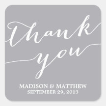 MODERN CALLIGRAPHY | WEDDING FAVOR LABELS SQUARE STICKER