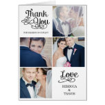 Modern Calligraphy Wedding Thank You Card Black