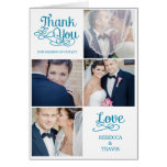 Modern Calligraphy Wedding Thank You Card Turquois