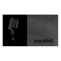 Modern Chalkboard Icon - vocalist  | black/grey business cards