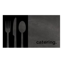 Modern Chalkboard Silhouette Catering black/grey business cards