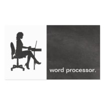 Modern Chalkboard Silhouette legal word processor business cards