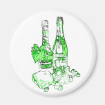 Modern Champagne Art Magnet
