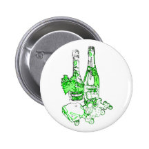 Modern Champagne Art Pinback Buttons