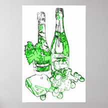 Modern Champagne Art Poster