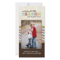 Modern Chevron Christmas Photo Cards (4x8)