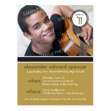Modern Chic Graduation Announcement (camel) Post Cards
