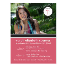 Modern Chic Graduation Announcement (rose) Post Card