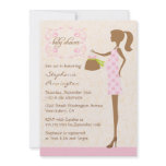 Modern chic pink and brown baby shower invitation