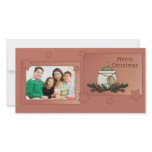 Modern christmas design with candle customized photo card