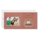 Modern christmas design with candle custom photo card