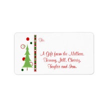Modern Christmas Gift Tag Custom Address Labels