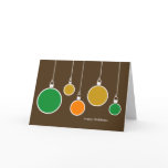 Modern Christmas Ornaments Card - Chocolate Brown