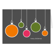 Modern Christmas Ornaments Card - Dark Grey