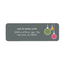 Modern Christmas Return Address Label - Grey