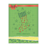 Modern Christmas stocking Postcard