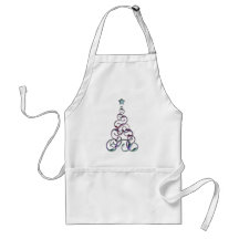 Modern Christmas Tree Art Aprons