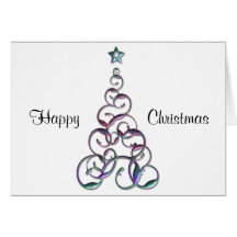 Modern Christmas Tree Art Greeting Card