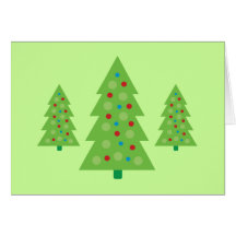 Modern Christmas Tree Art Greeting Card