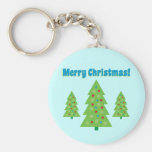 Modern Christmas Tree Art Keychain