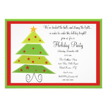 Modern Christmas Tree Christmas Party Invitation