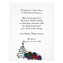 Modern Christmas Tree Graphic w/ Bright Presents Custom Announcements