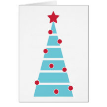 Modern Christmas Tree Greeting Cards