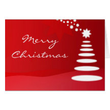 Modern Christmas Tree Greeting Greeting Card
