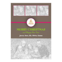 Modern Christmas Tree Holiday Photo card Custom Invites