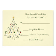 Modern Christmas Tree RSVP Card Personalized Invite