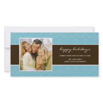 Modern Circles Holiday Photo Card - Turquoise