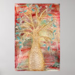 Modern Contemporary Mixed Media Grunge Art Tree posters
