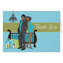 Modern Couple Baby Shower Thank You Card