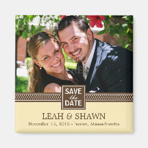 Modern Couple Save The Date Magnet (Cream)