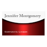 Modern Curve Red Black & White Business Cards