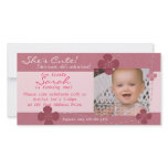 Modern Cutie Birthday Invitation with Flowers Customized Photo Card