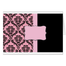 Modern Damask Monogrammed Gifts Cards